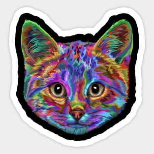 Splash Art Cat T Shirt | Gifts for Cat lovers Sticker